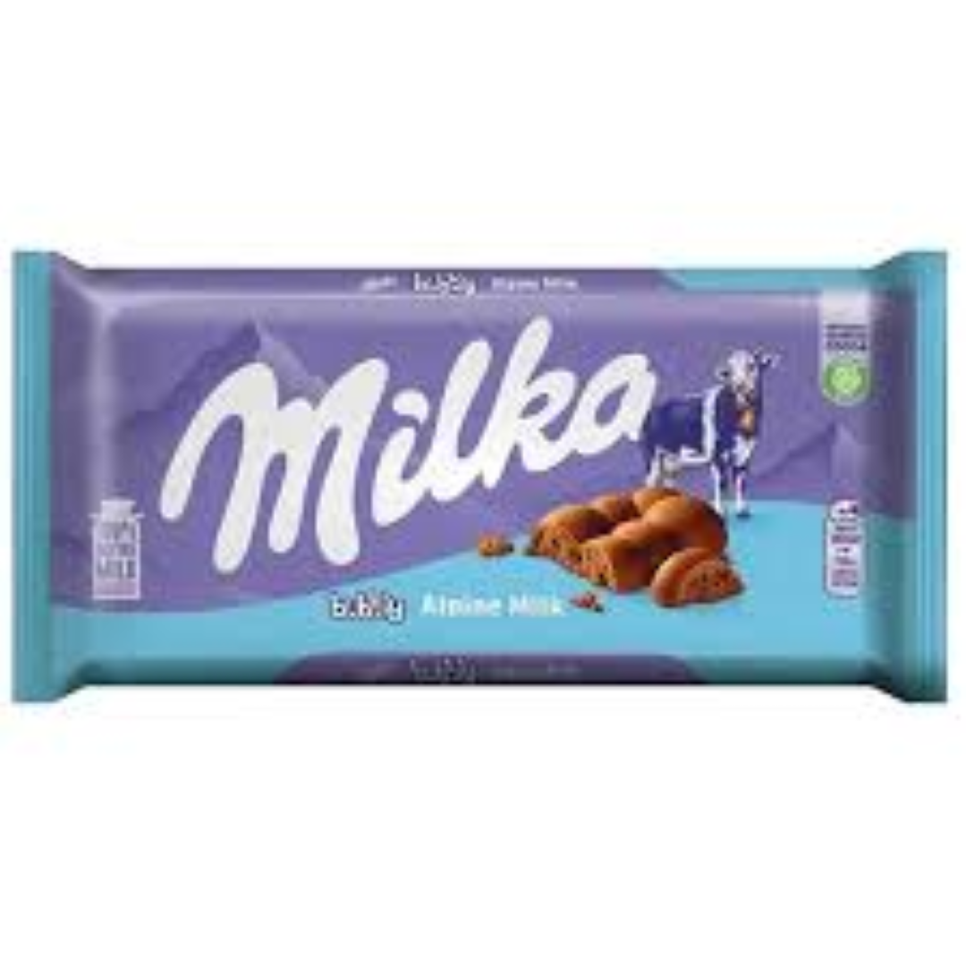 MILKA BUBBLY ALPINE MILK 90G